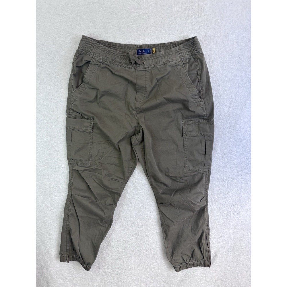 POLO Ralph Lauren Women's Utility Cargo Surplus Chino Jogger Sz. L Olive Green